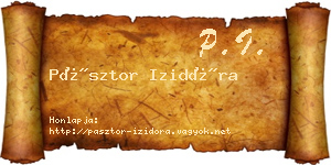 Pásztor Izidóra névjegykártya